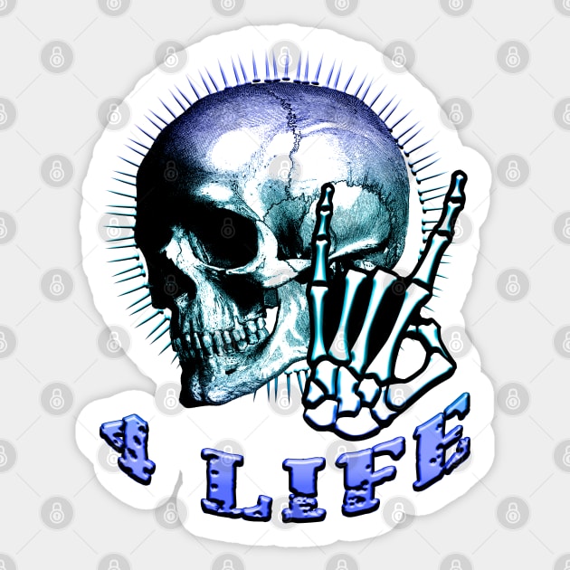 Metal 4 Life Blue Sticker by Shawnsonart